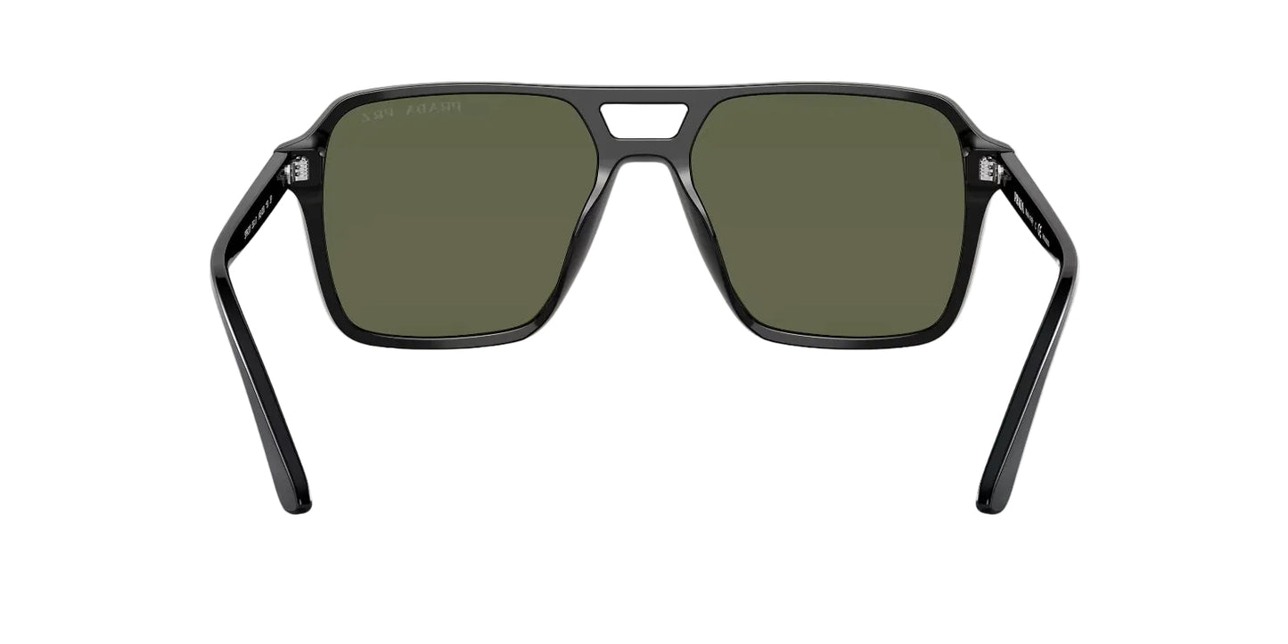 Prada Lentes de Sol, Marco Negro, Cristal Gris Oscuro — Caballero