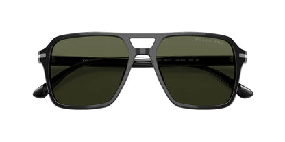 Prada Lentes de Sol, Marco Negro, Cristal Gris Oscuro — Caballero