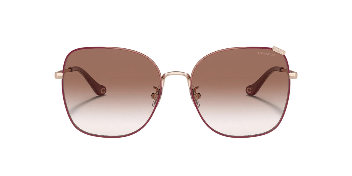 Coach Lentes de Sol, Oro Rosa/Borgoña Degradado — Dama