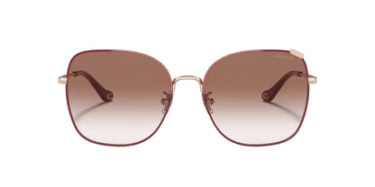 Coach Lentes de Sol, Oro Rosa/Borgoña Degradado — Dama