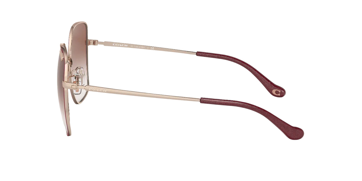 Coach Lentes de Sol, Oro Rosa/Borgoña Degradado — Dama