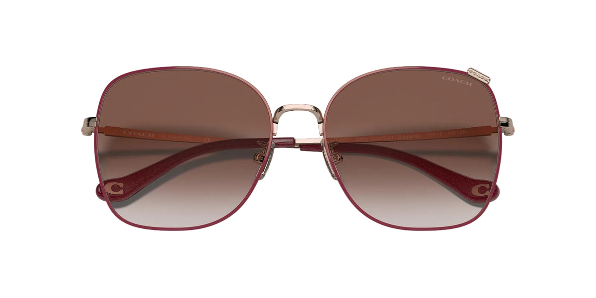 Coach Lentes de Sol, Oro Rosa/Borgoña Degradado — Dama