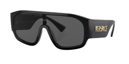 Versace Lentes de Sol, Marco Negro, Gris Oscuro — Unisex