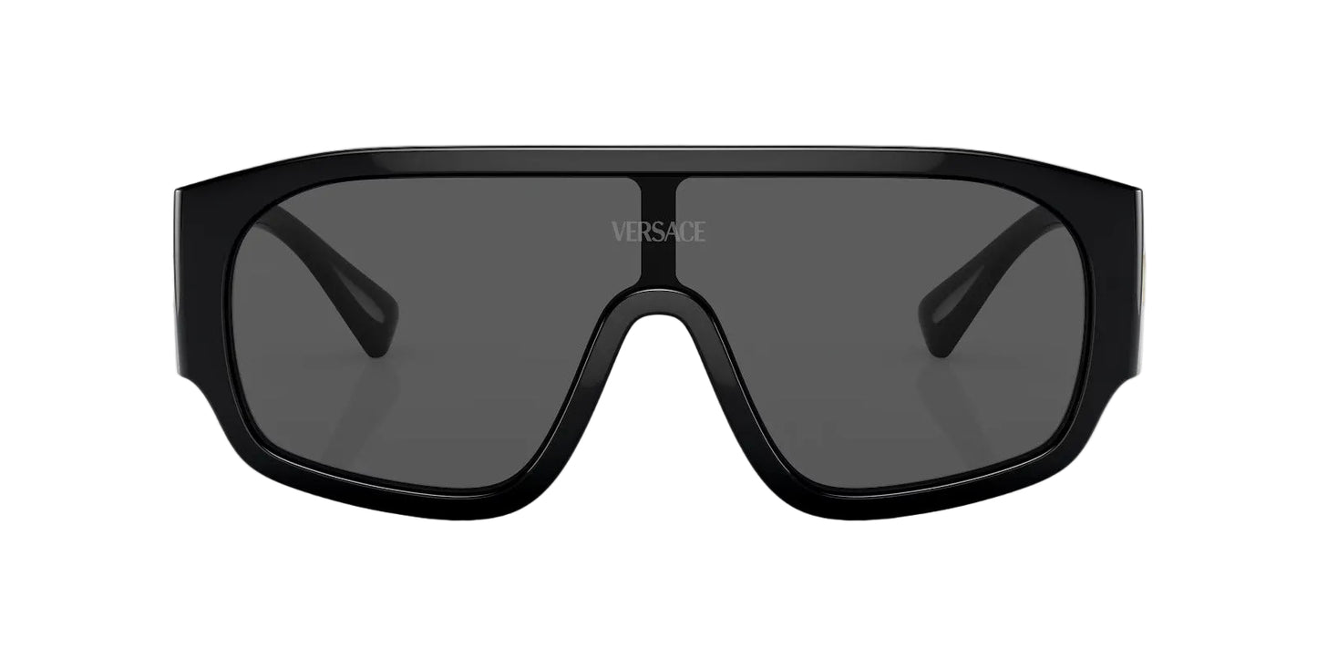Versace Lentes de Sol, Marco Negro, Gris Oscuro — Unisex