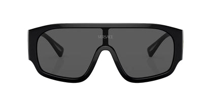 Versace Lentes de Sol, Marco Negro, Gris Oscuro — Unisex