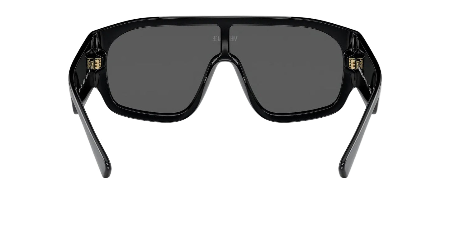 Versace Lentes de Sol, Marco Negro, Gris Oscuro — Unisex