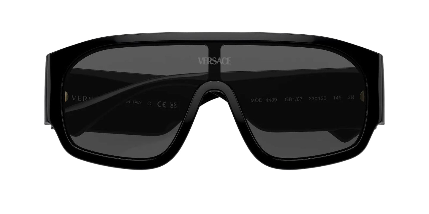 Versace Lentes de Sol, Marco Negro, Gris Oscuro — Unisex