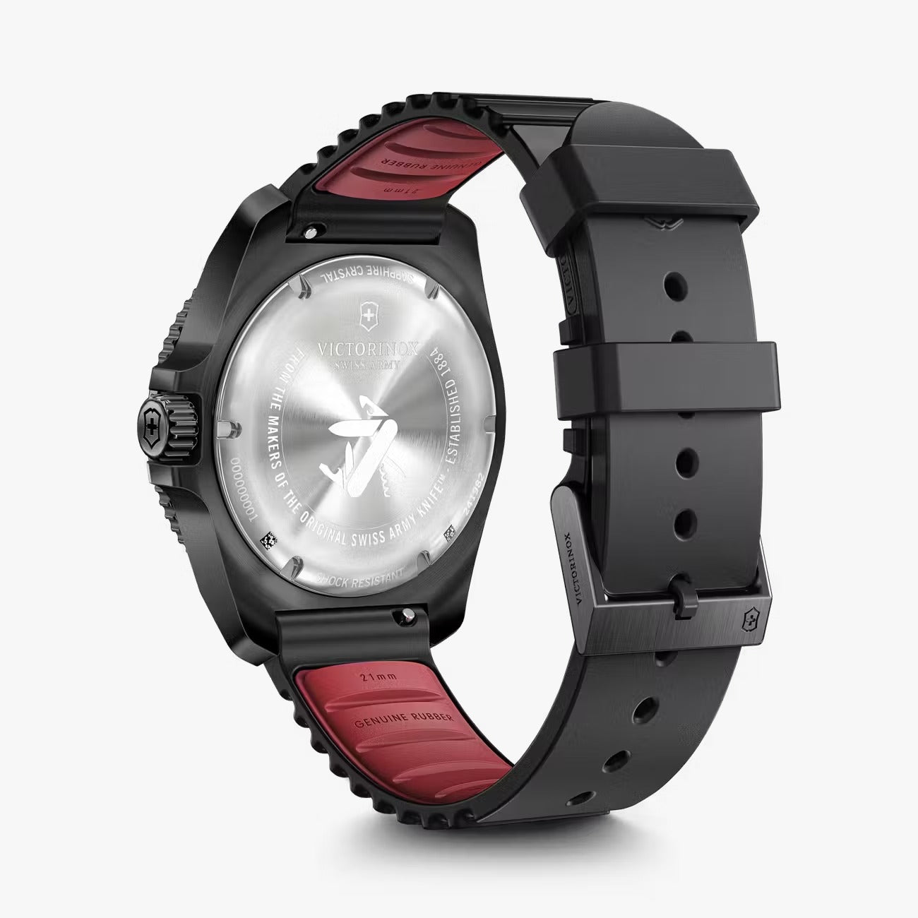 Victorinox Journey 1884, PVD Negro, Correa Caucho — Caballero