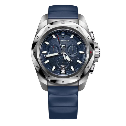 Victorinox I.N.O.X Chrono, Carátula Azul, Correa Caucho — Caballero