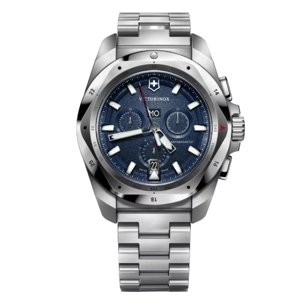 Victorinox I.N.O.X Chrono, Carátula Azul, Extensible Acero — Caballero
