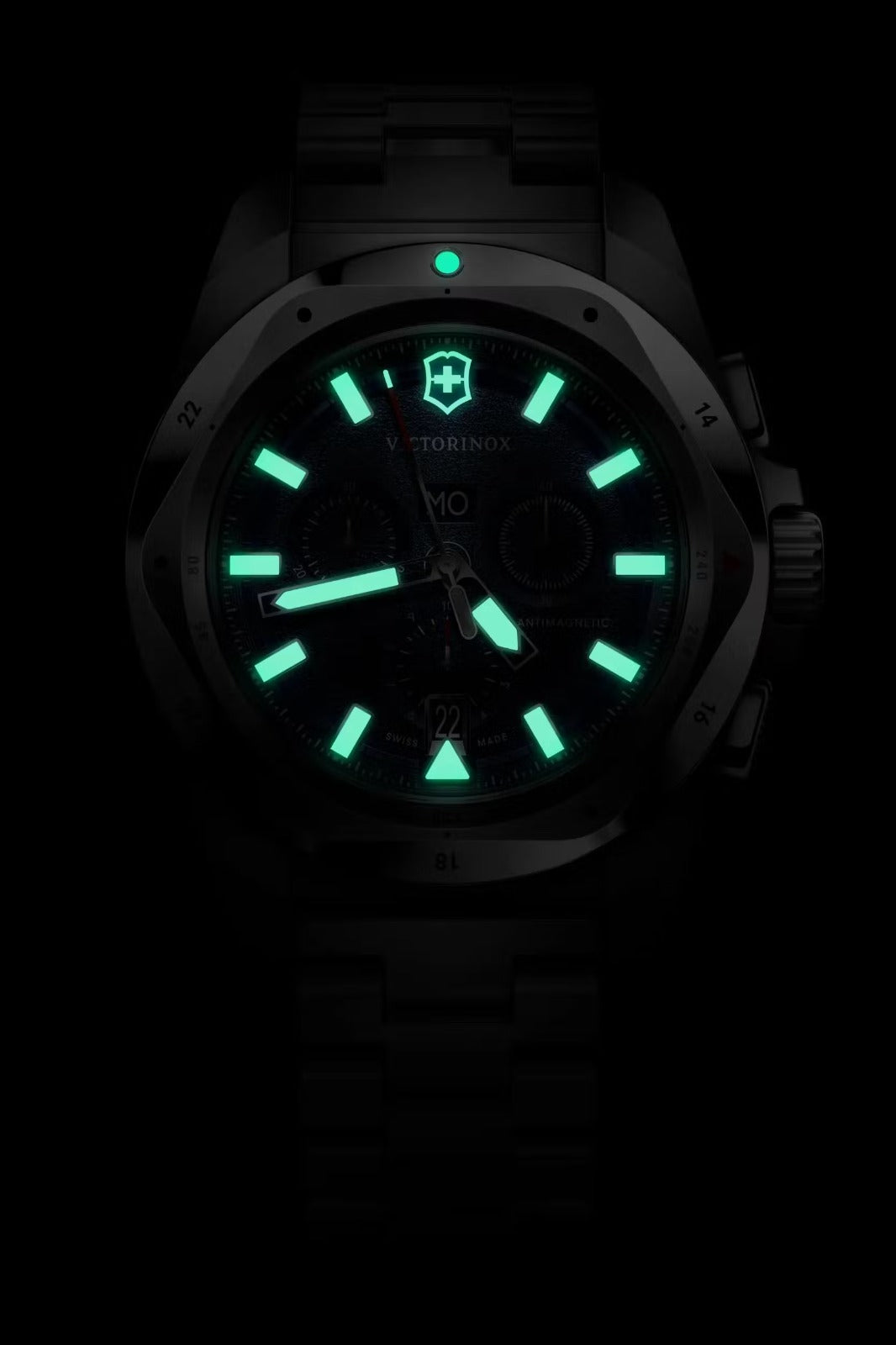 Victorinox I.N.O.X Chrono, Carátula Azul, Extensible Acero — Caballero