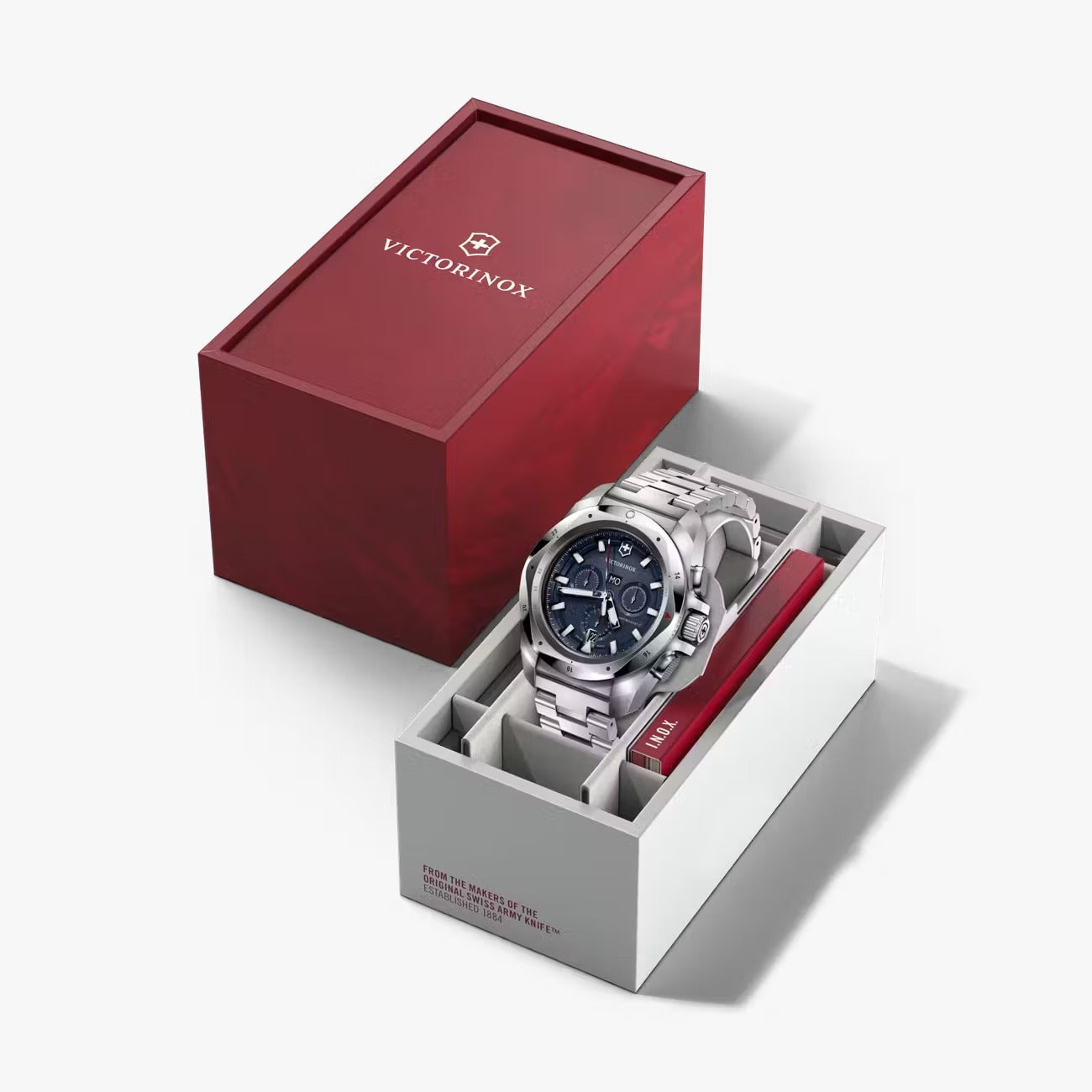 Victorinox I.N.O.X Chrono, Carátula Azul, Extensible Acero — Caballero