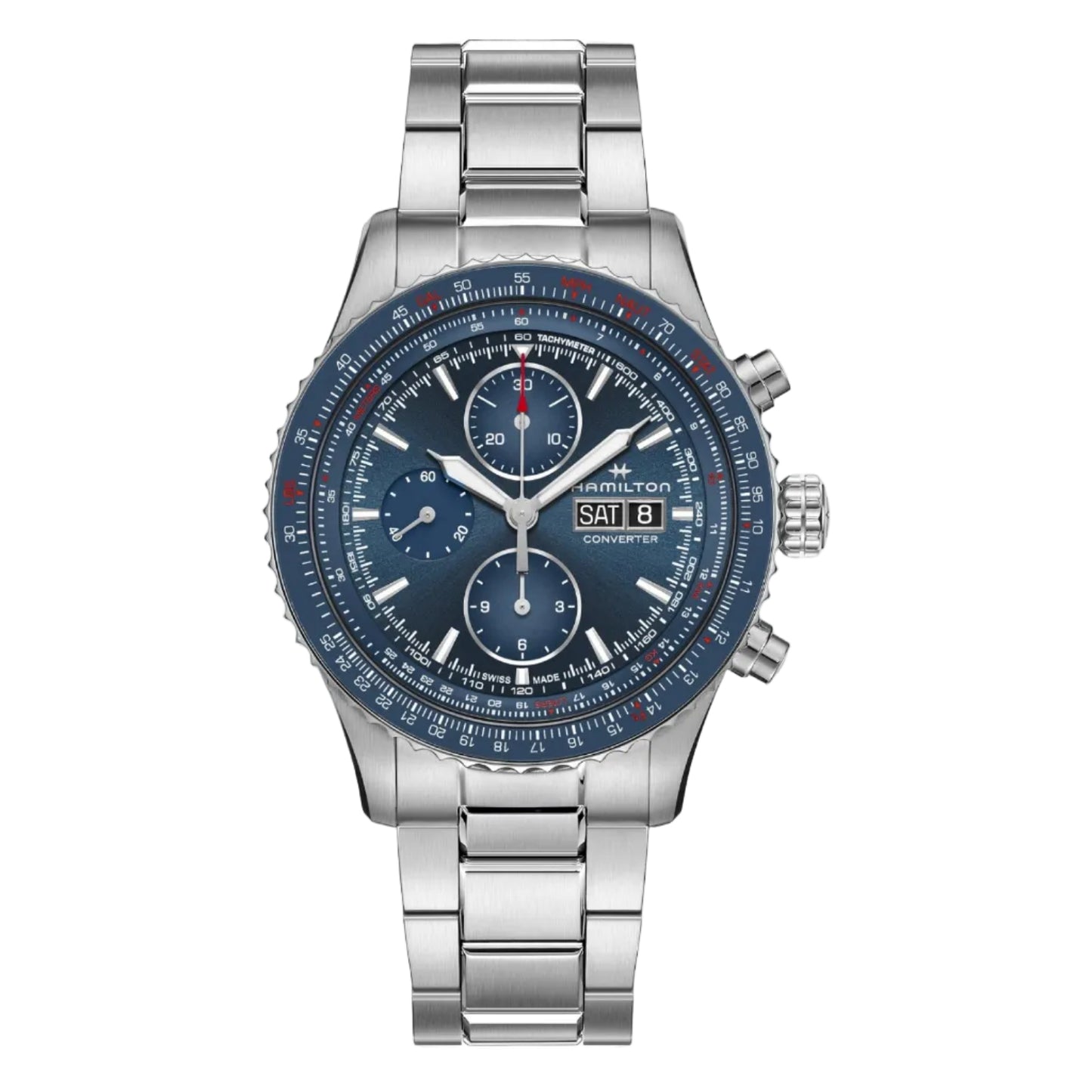Hamilton Aviation Converter Auto Chrono, Carátula Azul — Caballero