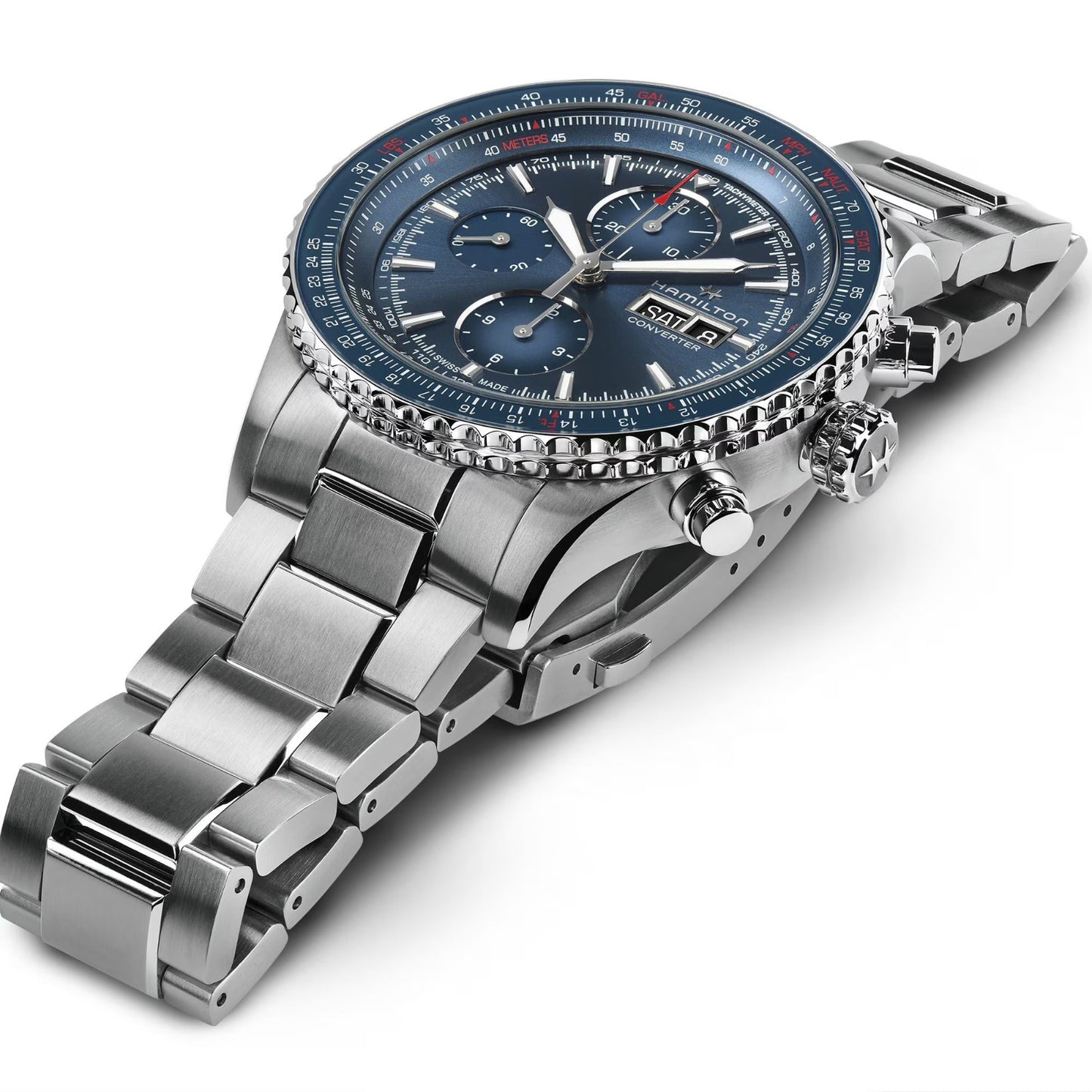 Hamilton Aviation Converter Auto Chrono, Carátula Azul — Caballero
