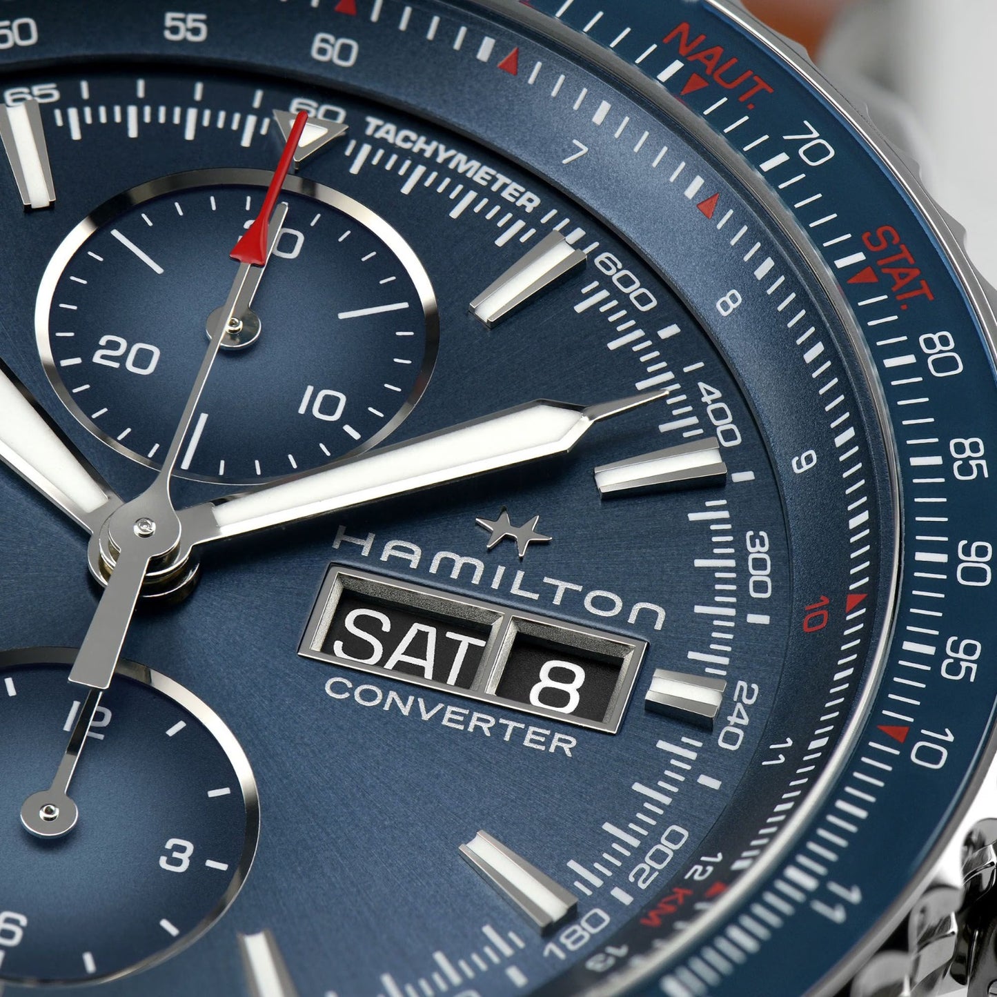 Hamilton Aviation Converter Auto Chrono, Carátula Azul — Caballero