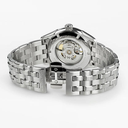 Hamilton Jazzmaster Open Heart Auto, Azul Degradado, Extensible Acero — Caballero
