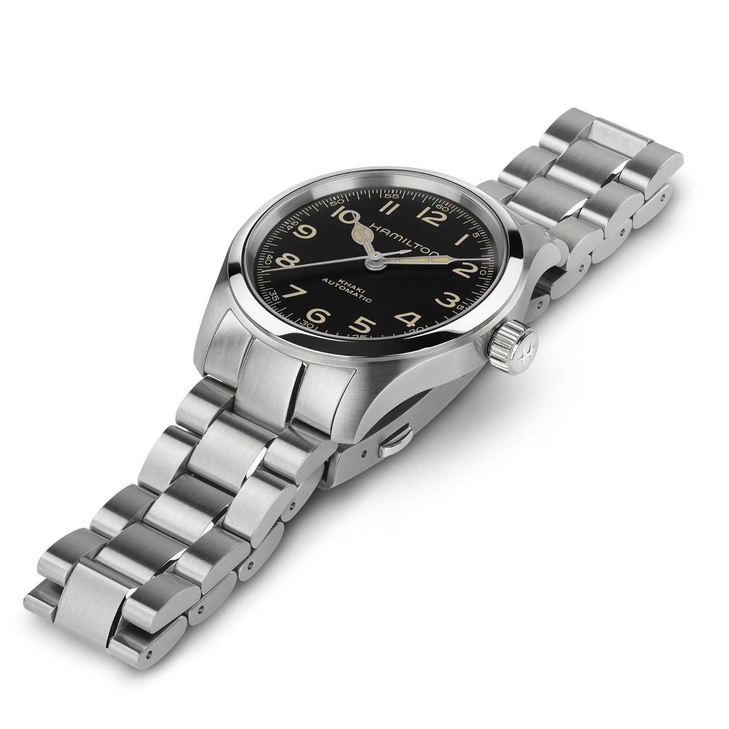 Hamilton Khaki Field Murph, Día-Fecha Central, Extensible Acero — Caballero