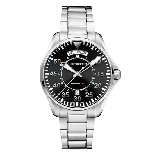 Hamilton Khaki Aviation Pilot Day Date Auto, Carátula Negra — Caballero