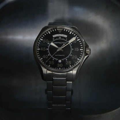 Hamilton Khaki Aviation Pilot Day Date Auto, Carátula Negra — Caballero