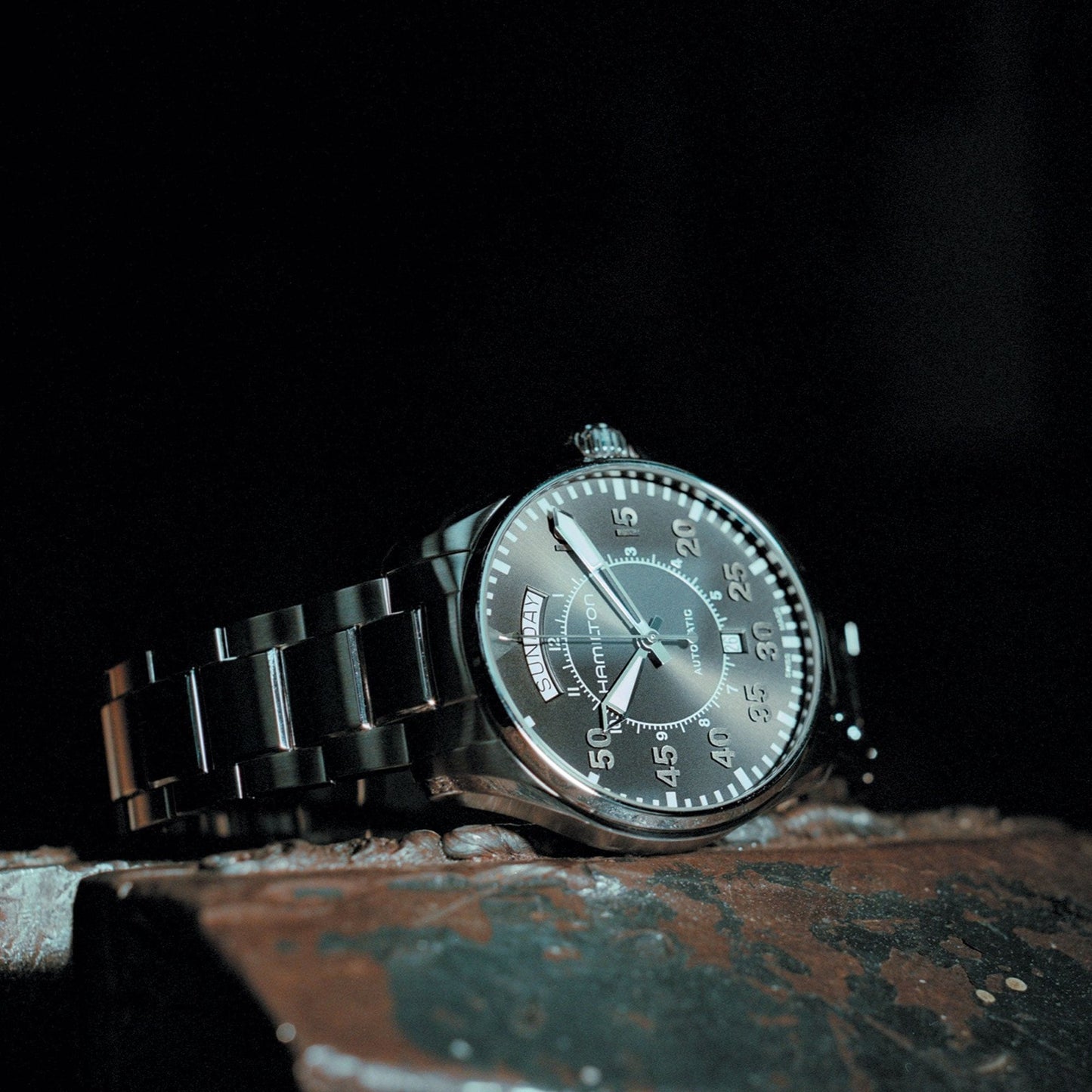 Hamilton Khaki Aviation Pilot Day Date Auto, Carátula Negra — Caballero