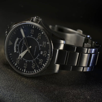 Hamilton Khaki Aviation Pilot Day Date Auto, Carátula Negra — Caballero