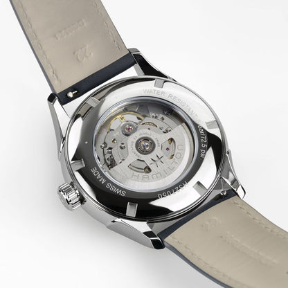 Hamilton Jazzmaster Open Heart Auto, Azul, Correa Piel — Caballero