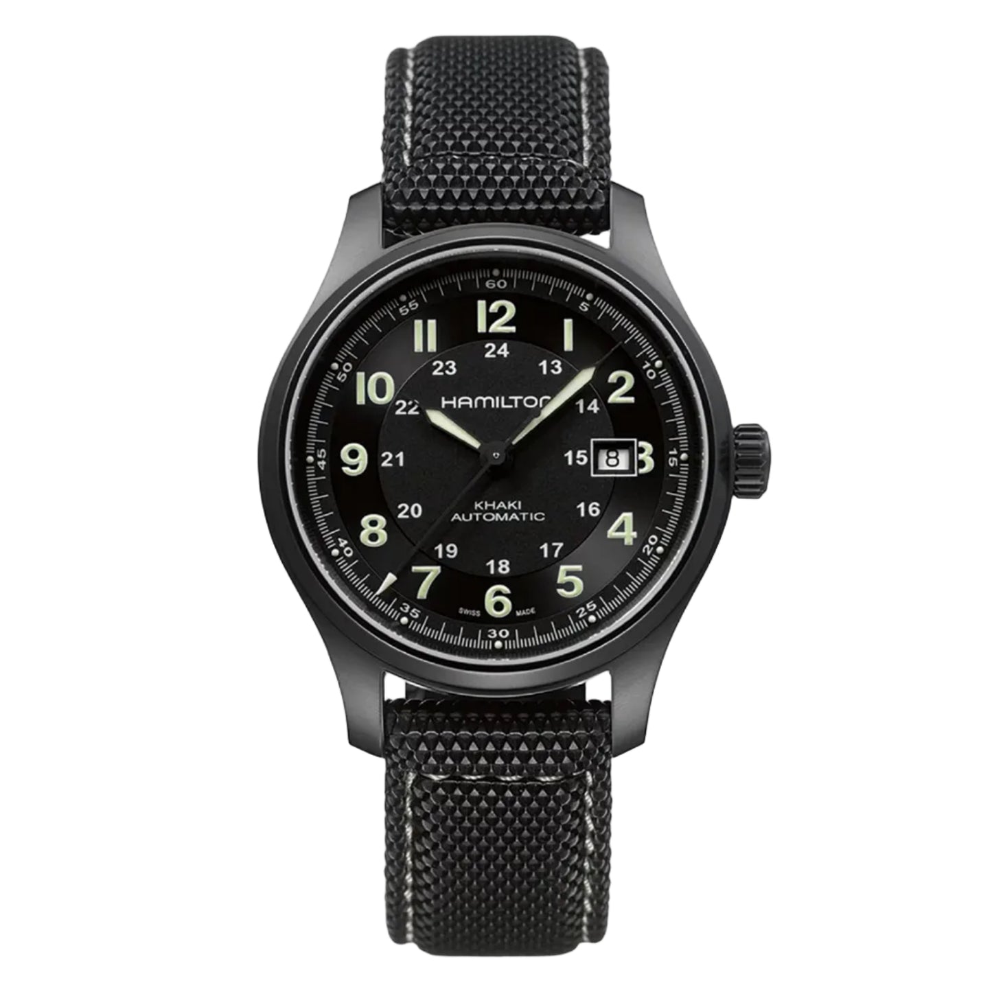 Hamilton Khaki Field Titanium Auto, PVD Negro — Caballero