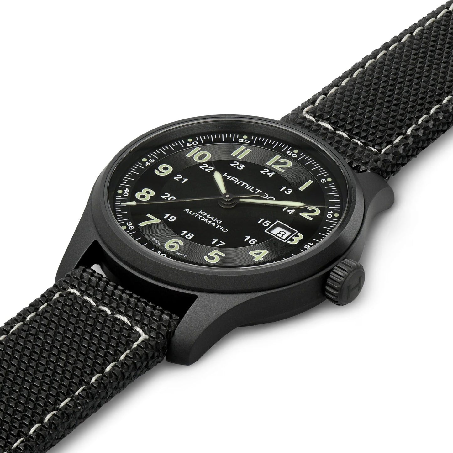 Hamilton Khaki Field Titanium Auto, PVD Negro — Caballero