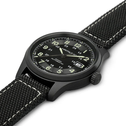 Hamilton Khaki Field Titanium Auto, PVD Negro — Caballero