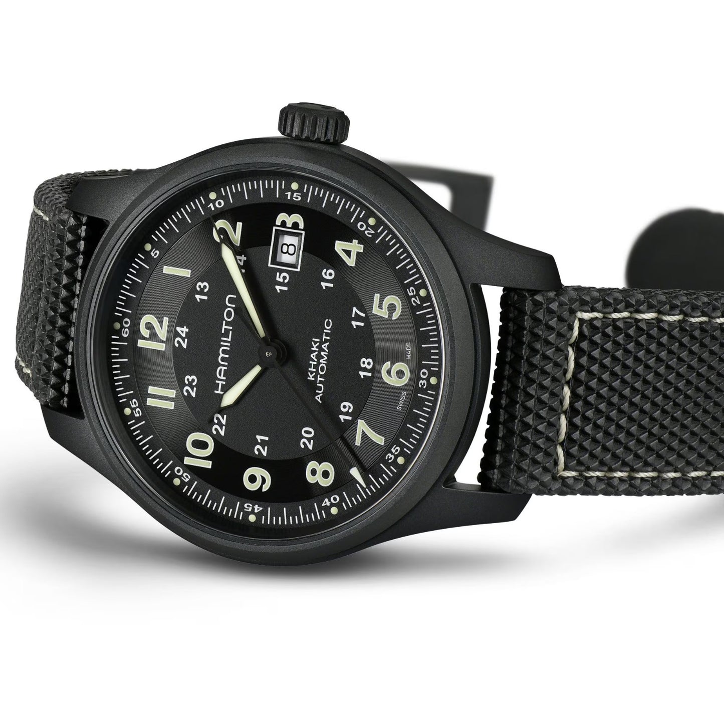 Hamilton Khaki Field Titanium Auto, PVD Negro — Caballero