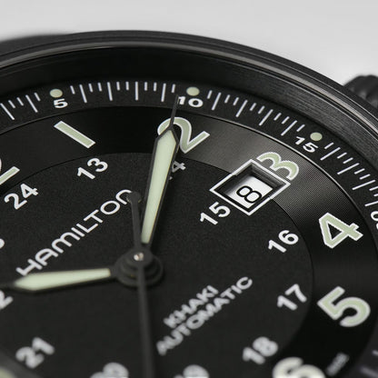 Hamilton Khaki Field Titanium Auto, PVD Negro — Caballero