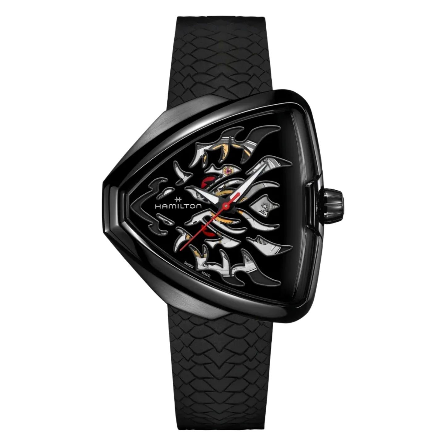 Hamilton Ventura Elvis80 Skeleton Dragon, PVD Negro — Unisex