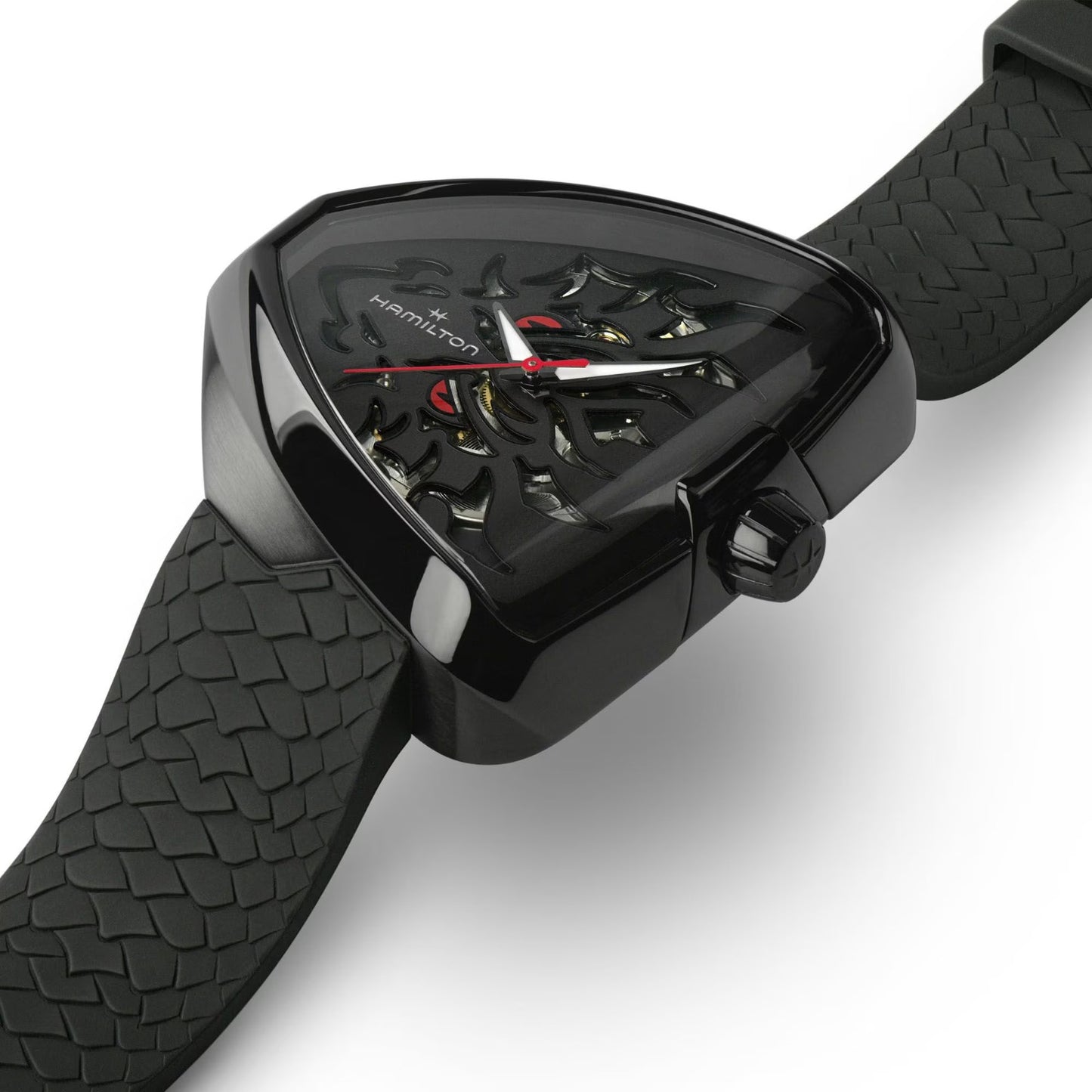 Hamilton Ventura Elvis80 Skeleton Dragon, PVD Negro — Unisex
