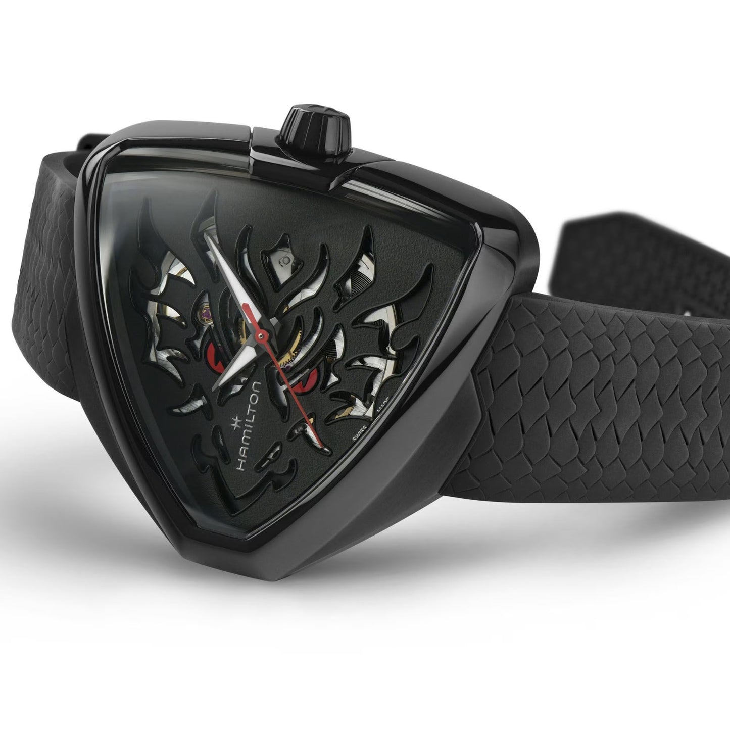 Hamilton Ventura Elvis80 Skeleton Dragon, PVD Negro — Unisex