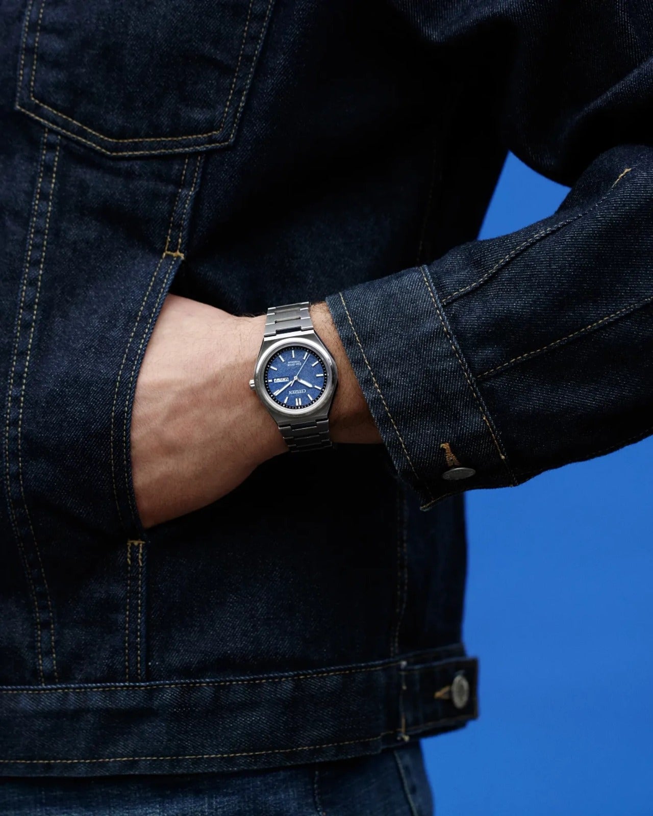 Citizen Súper Titanio Eco-Drive, Carátula Azul — Caballero