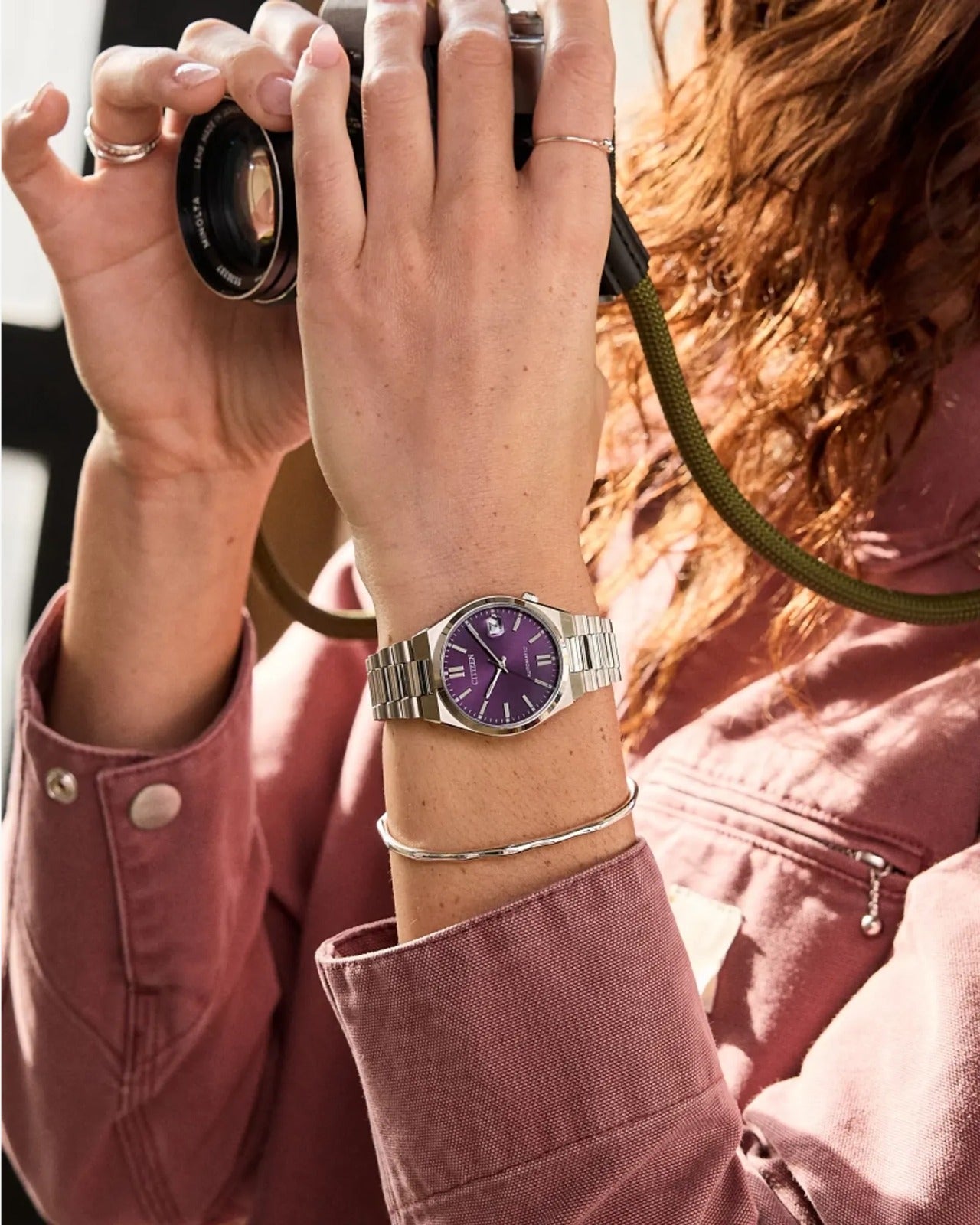 Citizen Tsuyosa Automático, Carátula Púrpura Degradada — Unisex