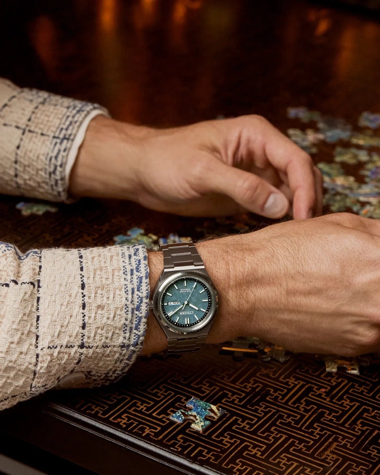 Citizen Súper Titanio Eco-Drive, Carátula Verde — Caballero