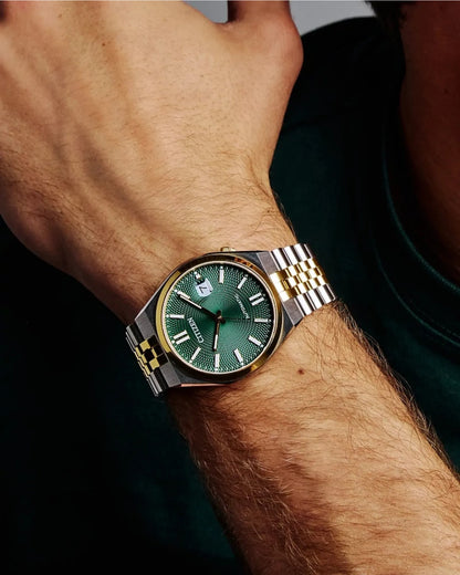 Citizen Sport Luxury Tsuyosa 60, PVD Rosa, Carátula Verde — Caballero
