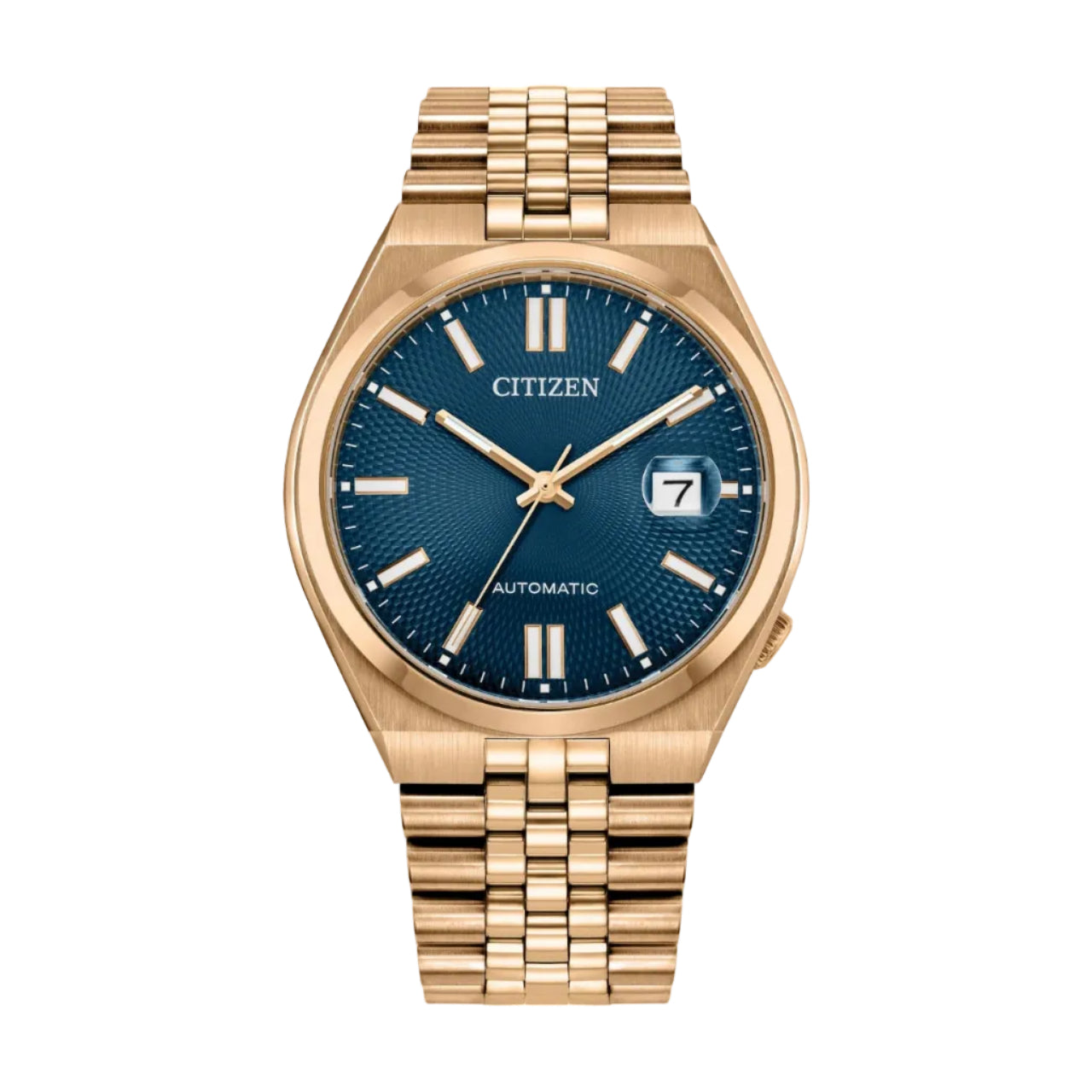 Citizen Sport Luxury Tsuyosa 60, PVD Rosa, Carátula Azul — Caballero