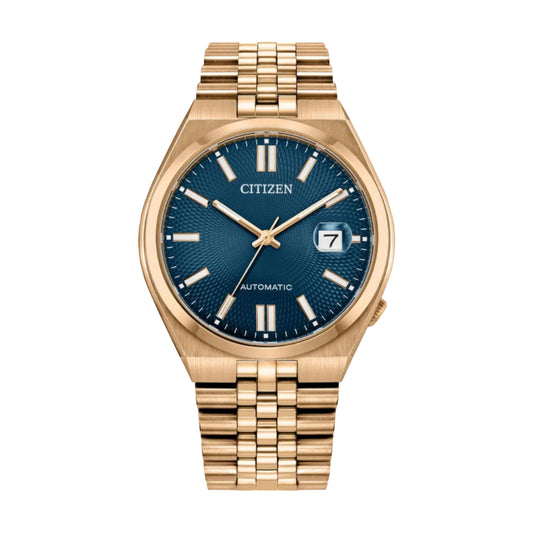 Citizen Sport Luxury Tsuyosa 60, PVD Rosa, Carátula Azul — Caballero