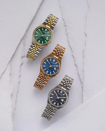 Citizen Sport Luxury Tsuyosa 60, PVD Rosa, Carátula Azul — Caballero
