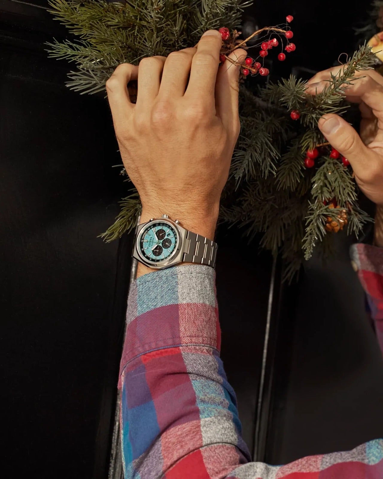 Citizen Súper Titanio Chrono, Carátula Azul Turquesa — Caballero