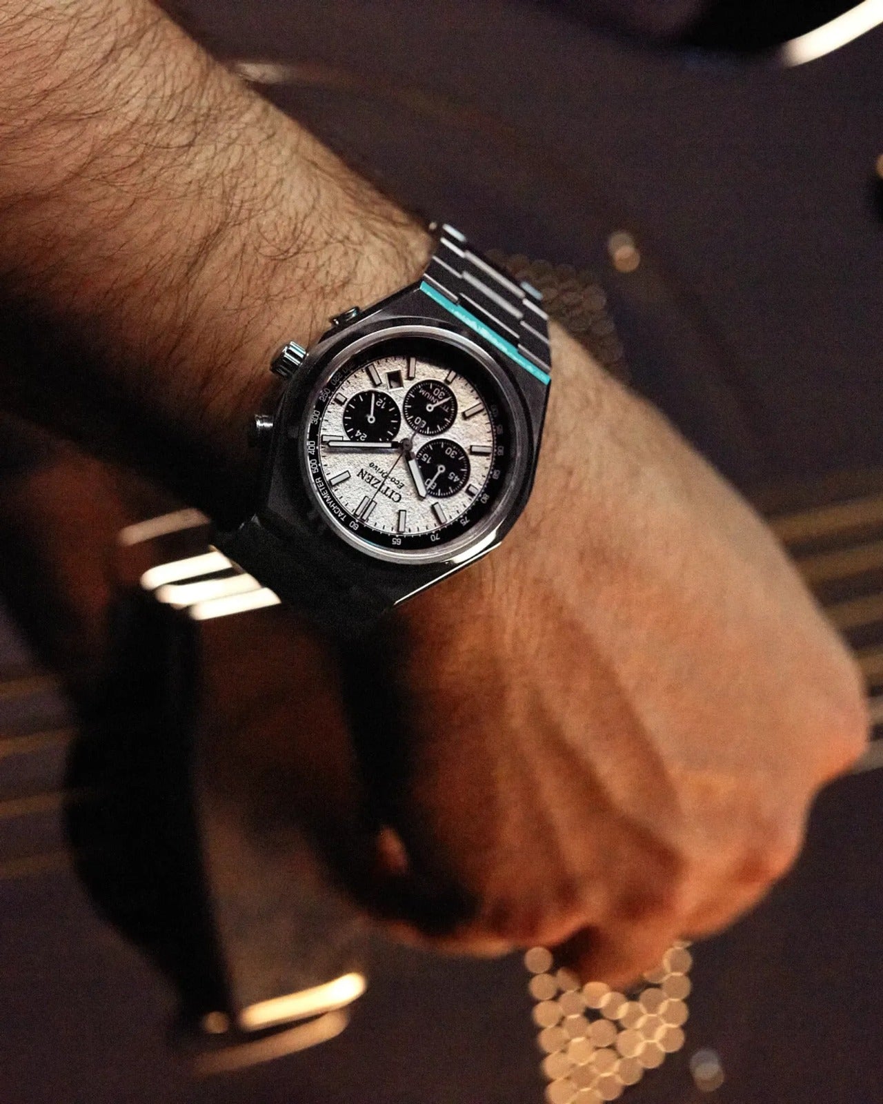 Citizen Súper Titanio Chrono, Carátula Blanca — Caballero