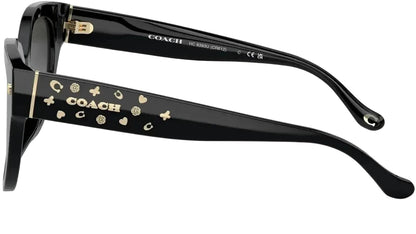 Coach Lentes de Sol, Negro / Íconos Dorados — Dama
