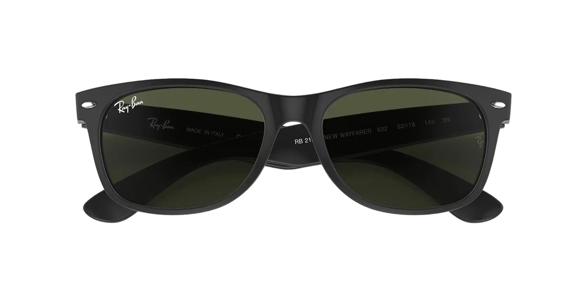 Ray-Ban Wayfarer Classic, Marco Negro, Cristal Verde — Unisex