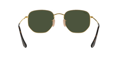 Ray-Ban Hexagonal Flat, Marco Dorado, Cristal Verde — Unisex