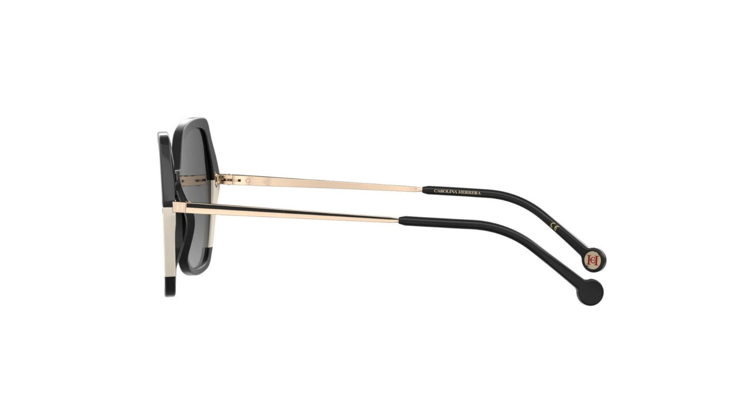 Carolina Herrera Lentes de Sol, Marco Negro/Blanco — Dama