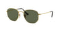 Ray-Ban Hexagonal Flat, Marco Dorado, Cristal Verde — Unisex